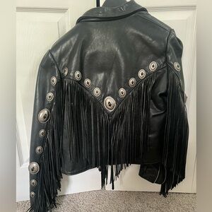 Women’s Vintage 80s Fringe Genuine Leather Jacket